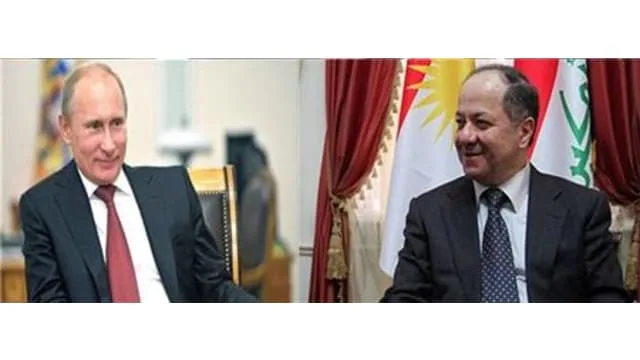 رئيس روسيا الإتحادية السيد فلاديمير بوتن يرحب برئيس كوردستان في موسكو