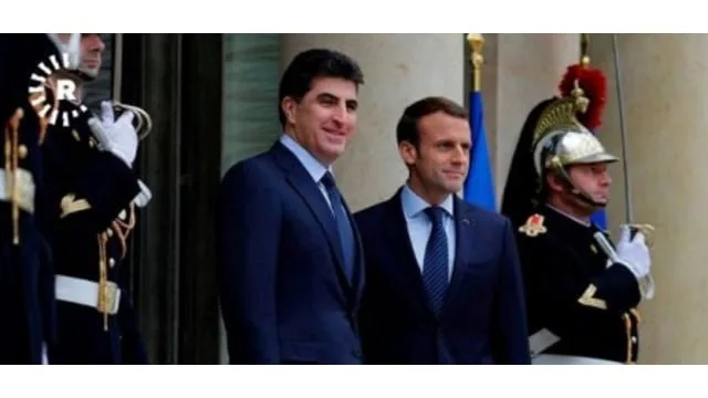 The KRG leadership visited the Elysee palace on Saturday at the invitation of France and President Macron in meeting with PM Barzani sets terms of Erbil-Baghdad dialogue