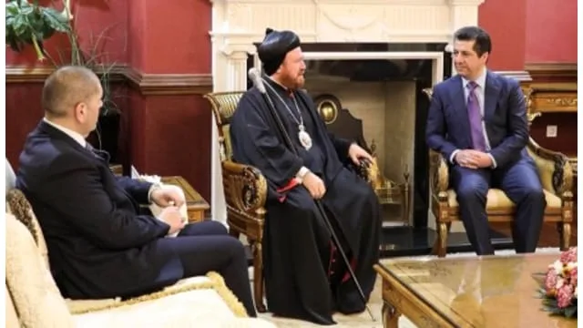 Chancellor Masrour Barzani received today Archbishop Nicodemus Daoud of the Kurdistan Region, Mosul and Kirkuk, and discussed recent regional developments, particularly in the Ninewa Plains.