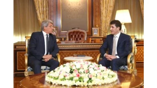 His Excellency Prime Minister of the Kurdistan Regional government Nichervan Barzani received Bruno Aubert, Ambassador of France in Iraq.
