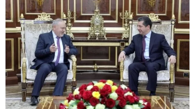 Chancellor Masrour Barzani receives Romania Ambassador to Iraq.